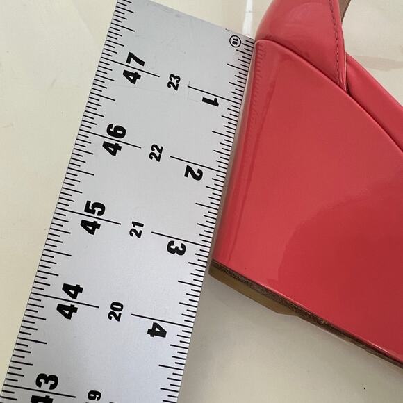 Stuart Weitzman Nudistcurve 85 Wedge Heels Salmon Womens 6 Like New - Picture 11 of 12